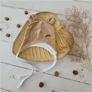 8 czapka niemowlęca welurowa wiązana .jpg