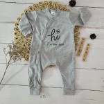 Pajacyk niemowlęcy 50-62 szary hi