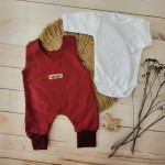 2 cz komplet body + spodnie na szelkach bordowy 50 ostatnie sztuki 