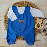 2 cz komplet body + spodnie na szelkach niebieski ostatnie sztuki 50 