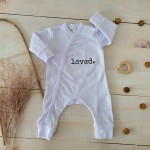 Pajacyk niemowlęcy  biały loved ostatnie sztuki 50,56,62,68