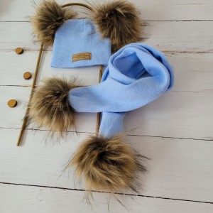 4 czapka zimowa z pomponami + SZALIK Z pomponami .jpg