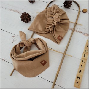 24 czapka turban + chustka jesień wiosna .jpg