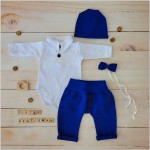 4 cz dres/komplet bawełniany zestaw elegant szafirowy 56 ostatnia sztuka