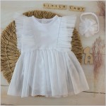 Bodosukienka + opaska z tiulem  biała krótki rękaw ostatnia sztuka 86