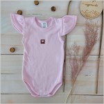 Body z serduszkiem rozmiary krótki rękaw , falbanka różowy ostatnie sztuki 86