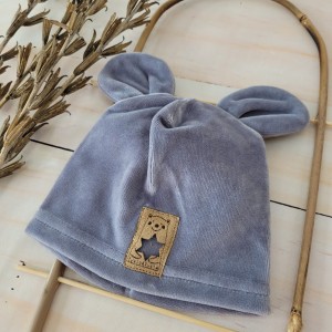 4 czapka welurowa z uszkami niemowlęca.JPG