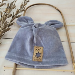 7 czapka welurowa z uszkami niemowlęca.JPG