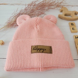 3 czapka włóczkowa podwójna bawełniana niemowlęca.JPG