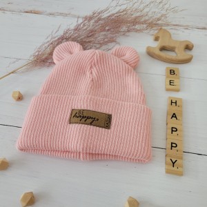 5 czapka włóczkowa podwójna bawełniana niemowlęca.JPG