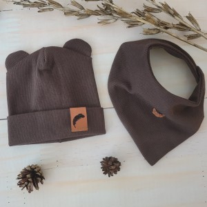 1 czapak + apaszka prążkowana niemowlęca.JPG