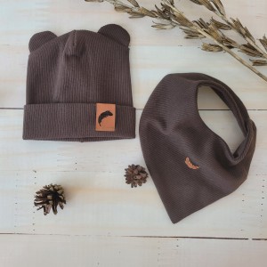 4 czapak + apaszka prążkowana niemowlęca.JPG