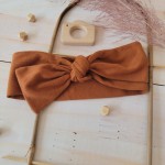 Piękna opaska kokarda pin-up dla niemowląt 0-12 mc miedziana wiązana