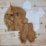 Dresik niemowlęcy 4 cz rozmiary  DINO cynamon ostatnie sztuki 80