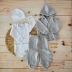 Dresik niemowlęcy 4 cz rozmiary DINO szary ostatnie sztuki 56, 62