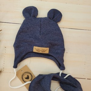 33 czapka prązkowana jesienna niemowlęca + apaszka.jpg