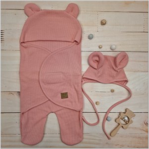 19 otulacz +czapeczka bawełniany dla noworodka.jpg