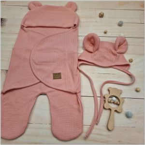 26 otulacz +czapeczka bawełniany dla noworodka.jpg