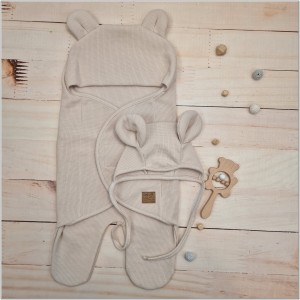 33 otulacz +czapeczka bawełniany dla noworodka.jpg