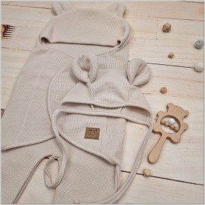 34 otulacz +czapeczka bawełniany dla noworodka.jpg