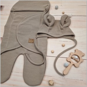 18 otulacz +czapeczka bawełniany dla noworodka.jpg