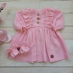 Sukienka + opaska muślinowa różowa ostatnie sztuki rozmiar 62,80