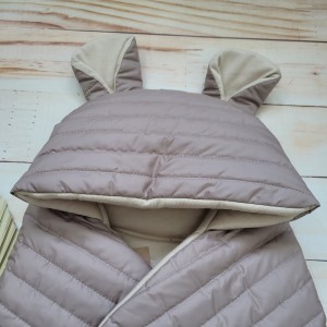 2śpiworek otulacz do fotelika kawowy jesień wiosna noworodek niemowlę wyjście ze szpitala .jpg