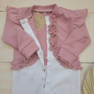 272częściowy zestaw pajacyk opaska chrzest wyprawka niemowle noworodek.jpg