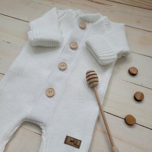 2kombinezon pajac włóczkowy guziki bez kaptura noworodek niemowlę wyprawka wiosna lato jesień zima ro.JPG