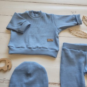 33cz komplet niemowle noworodek zestaw bluza sweter spodnie czapka rosnie wraz z dzieckiem wiosna jes.JPG