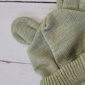 3czapka wiosna jesień zima włóczkowa wiązana niemowlę noworodek komplet.JPG