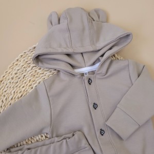 3wiosna lato jesień zima dres bawełniany guziki bluza spodnie kawowy .JPG