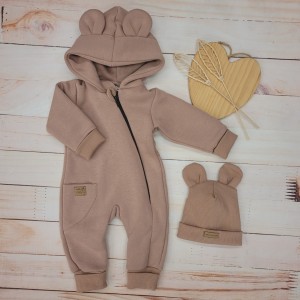 1kombinezon z ocieplanej dresówki czapka niemowlę noworodek wyprawka ze szpitala wiosna jesień zima w.jpg