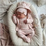 4 cz prążkowana kompletna WYPRAWKA do szpitala 50-62 brudny róż