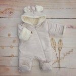 Kombinezon NIEMOWLĘCY ocieplany jesień zima wiosna 56-74 różowy beż