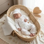 3cz muślinowy komplet koszulka + spodnie + czapka 56-86 biały