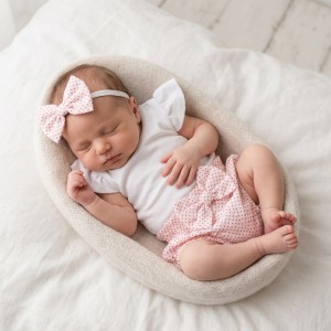 3cz zestaw komplet lato body+bloomersy+opaska biało-różowy ostatnie sztuki 56-86