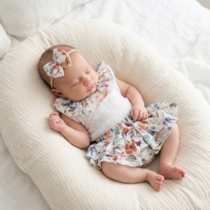 3cz zestaw komplet lato koszulka +bloomersy+opaska 56-98 kwiaty