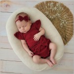 3cz zestaw komplet lato body+bloomersy+opaska z kokardą 56-86 bordowy