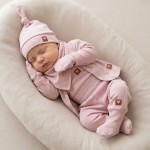 6 cz kompletna WYPRAWKA do szpitala zestaw 50-62 łososiowy róż