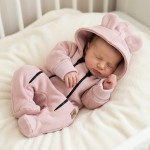 KAZUM Kombinezon z ocieplanej dresówki powder pink 56-86