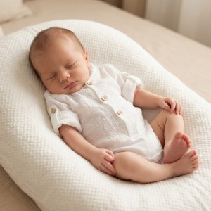 Body muślinowe dla chłopca długi krótki rękaw ze stójką 56-98 białe