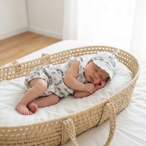 Dziewczęcy rampers muślinowy + czapka 56-98 z falbankami dmuchawce