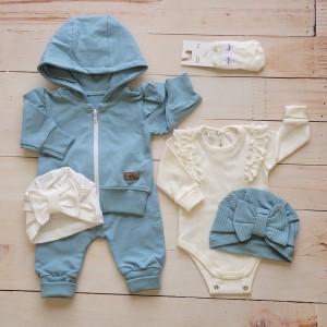 6stylizacja niemowlę noworodek wyjście ze szpitala dres 2 częściowy body dodatki wiosna lato jesień d.jpg