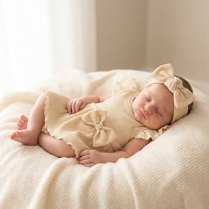 2 cz zestaw komplet bodosukienka prążkowana sukienka+opaska 56-86  caffe latte