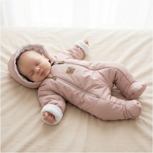 Kombinezon kurtkowy wiosna-jesień 56-86 zapinany na dwa zamki brudny róż