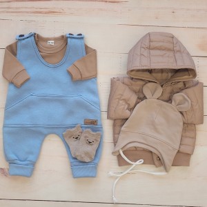 1stylizacja wiosenna chłopiec kurtka spodnie na szelkach ocieplana dresówka dodatki jesień wiosna zim.jpg