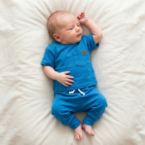 2 cz zestaw komplet tshirt +spodnie  56-86 kobaltowy błękit