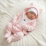 5 cz włóczkowa różowa kompletna WYPRAWKA do szpitala zestaw 50-62