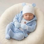 5 cz włóczkowa błękitna kompletna WYPRAWKA do szpitala zestaw 50-62